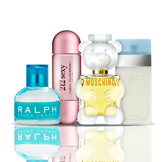 Set de 4 Perfumes | 212 Sexy + Light Blue + Moschino Toy 2 + Ralph Lauren 100 ml