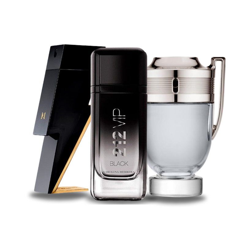 Set de 3 Perfumes | BAD BOY, 212 VIP BLACK, Paco Rabanne INVICTUS 100 ml