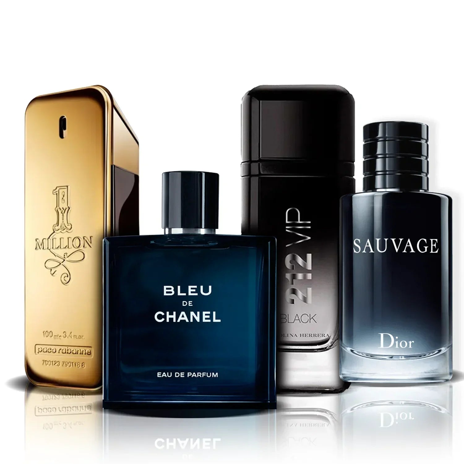 Set de 4 Perfumes | One Million, Bleu de Chanel, 212 Vip Black i Sauvage (100 ml)